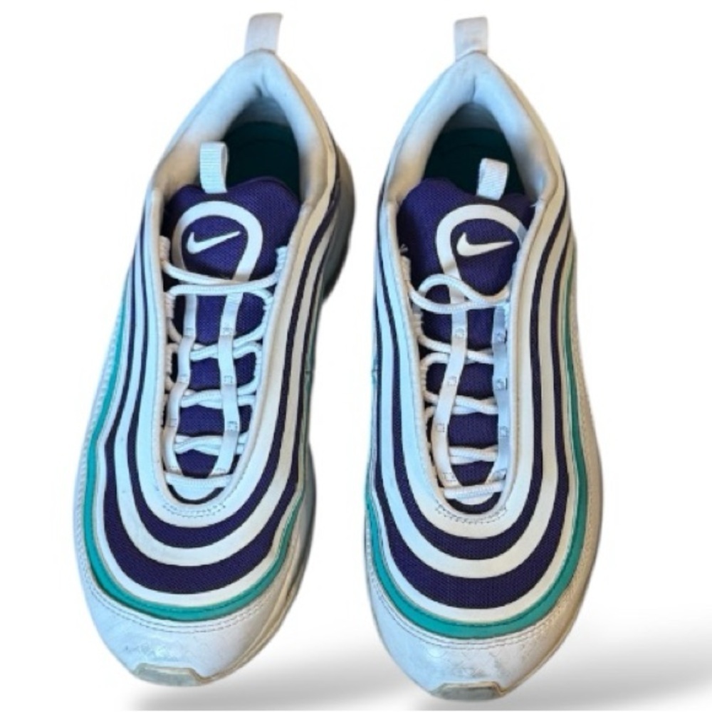 Nike Air Max 97 White Purple Teal Sneakers Men’s Size 9 Running Shoes